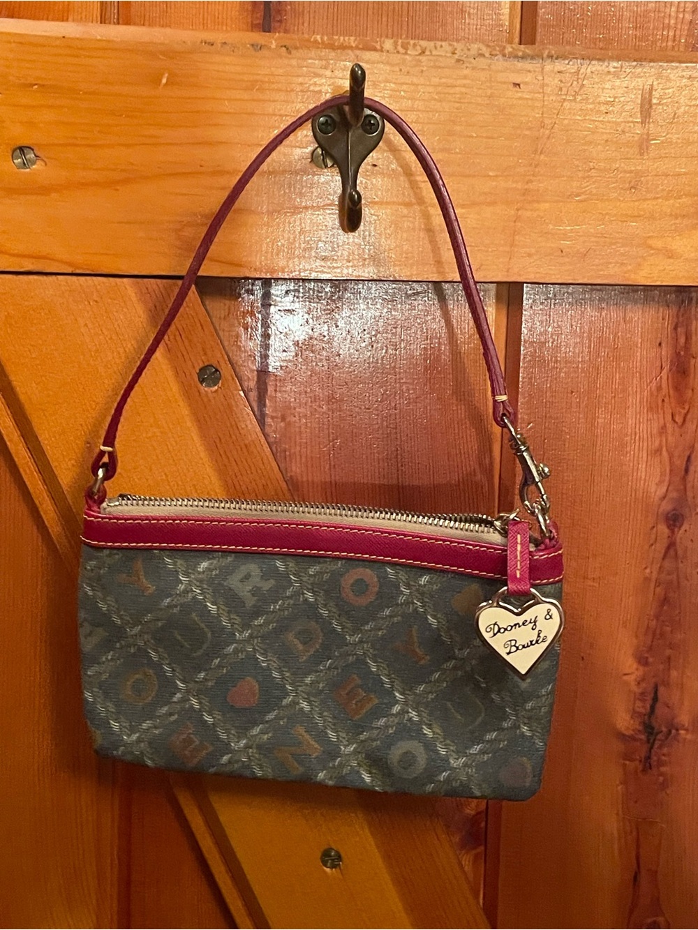 Dooney & Bourke Small Mini Signature Logo Monogram Bag/Purse. Y2K Vintage. Blue